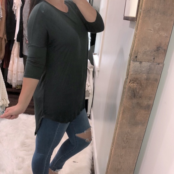 ACTIVE USA size medium green cozy jersey top - Picture 1 of 4